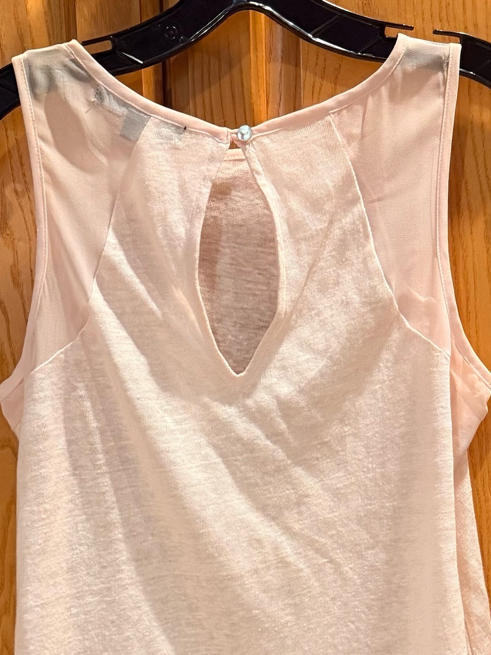Sanctuary Linen Blend Tank Top Blush Pink Keyhole Back Women’s Size XS - Picture 4 of 5
